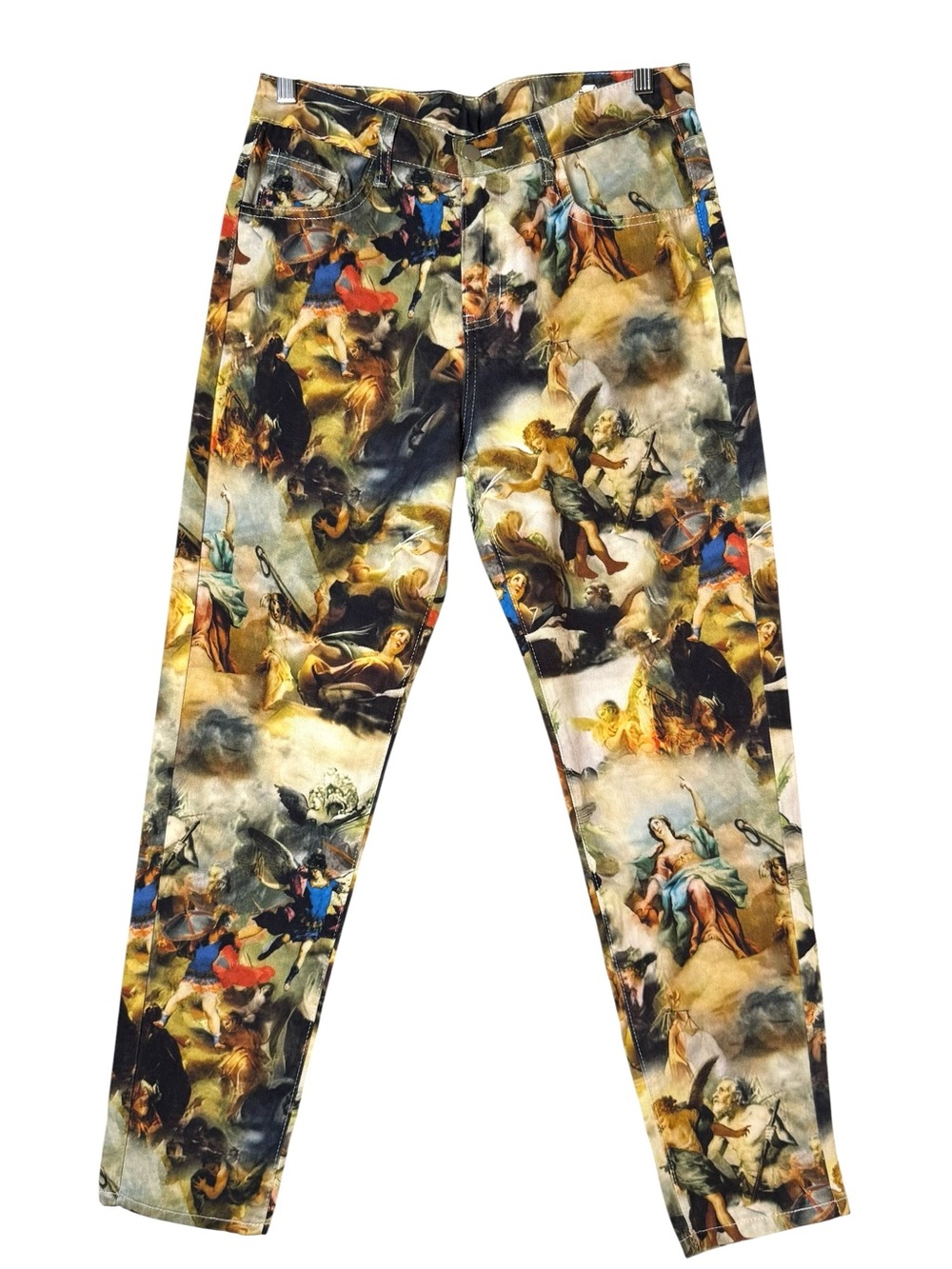 Renaissance Baroque Art Print Straight Leg Pants SMALL